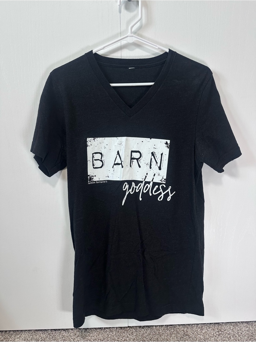 Barn Goddess Black V-Neck T-Shirt